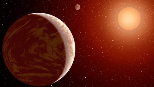 Representación artística de un sistema planetario con dos supertierras. Crédito: NASA/JPL-Caltech.