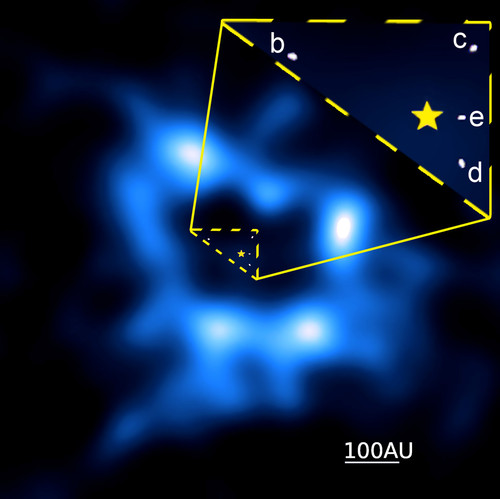 Imagen obtenida por ALMA del anillo de cometas./Booth et al., ALMA (NRAO/ESO/NAOJ); A. Zurlo, et al.