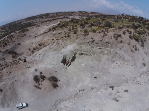 Zona de los yacimientos de Olduvai a vista de dron. Foto: CENIEH.