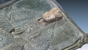Detalle de la imagen del retablo digitalizada