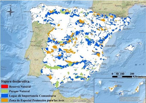 Red de Áreas Protegidas incluidas en el estudio. Imagen: David Rodríguez-CSIC.