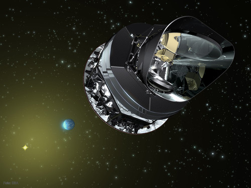 Recreación artística del satélite Planck.