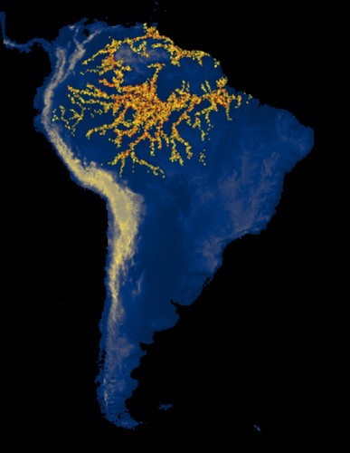 Simulación por ordenador de las expansiones de varias culturas arqueológicas en América del Sur./UPF.