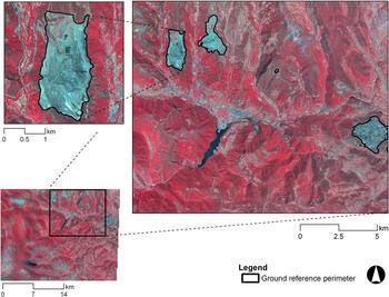 Área minera de El Bierzo analizada mediante el sistema desarrollado por los investigadores de las universidades de León, Valladolid y California (Foto cedida por los investigadores).