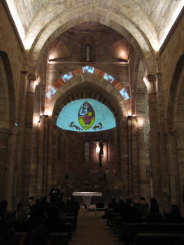 Proyección 3D en la iglesia de Santa María de Mave.