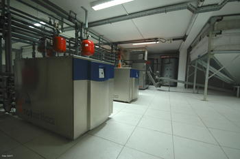 Instalaciones de la caldera de biomasa de Viana de Cega (Valladolid).