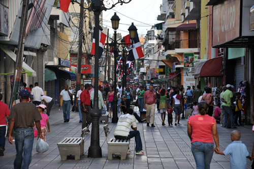 Calle El Conde, en la Zona Colonial de Santo Domingo