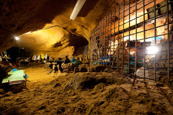 La galería del yacimiento neandertal.