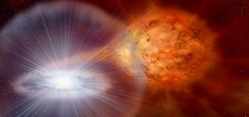 La interacción de las estrellas binarias se da cuando una de ellas recibe masa de su compañera por un proceso astrofísico conocido como acreción (FOTO: UC).