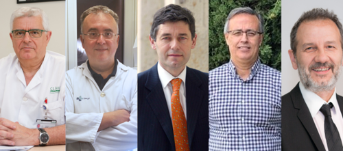 De izq. a dcha.: Antoni Torres, Jesús Bermejo, José María Eiros, Salvador Resino y Ferrán Barbé..