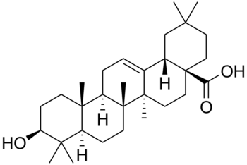 Estructura química del ácido oleanólico. 