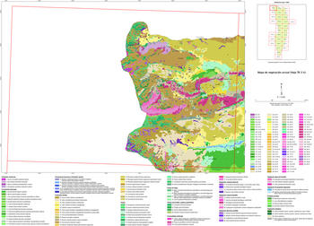 Mapa de vegetación de la cuenca del Torío, detalle noroccidental. Autor: Fermín del Egido