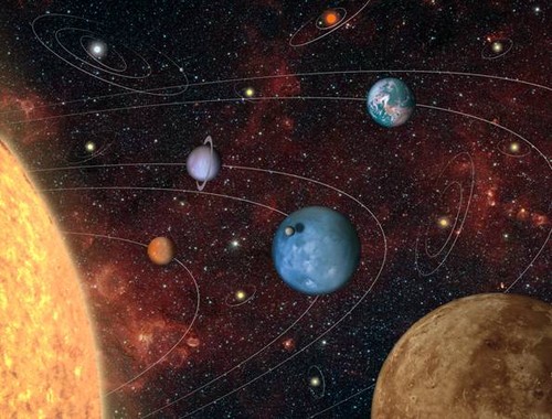 Concepción artística de un sistema planetario. Imagen: IAA.