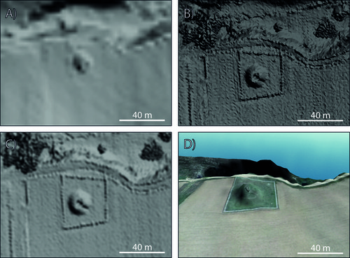 Imágenes del dolmen con tecnología LiDAR. J. F. L.