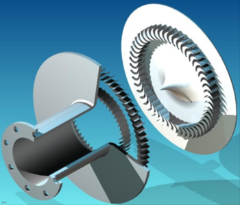 Esquema básico de una turbina de impulso radial (FOTO: GIR Ingeniería de los Fluidos).