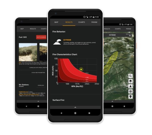 Aplicación ‘Wildfire Analyst' para predecir la propagación y comportamiento de los frentes de incendios forestales. 