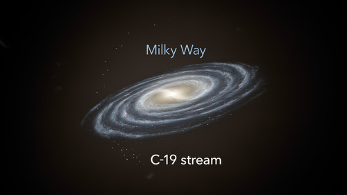 Imagen artística del remanente de cúmulo globular C-19 en la Vía Láctea. Crédito: Gabriel Pérez Díaz (SMM, IAC).