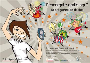 Imagen promocional del sistema de descargas al móvil del programa de fiestas de León.