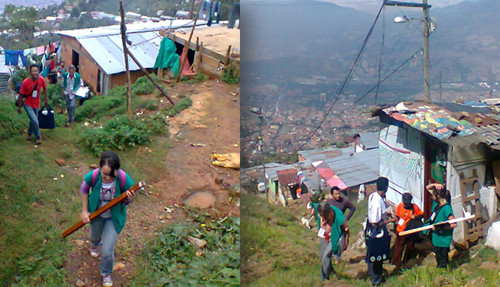 Familias asentadas en la ladera de Medellín. FOTO: Agenciencia.