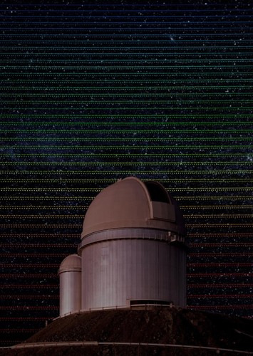Composición del espectro tomado en el Observatorio de La Silla (ESO, Chile). Crédito: ESO/C. Madsen.