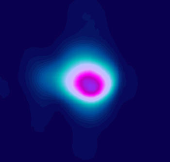 Imagen que muestra el impacto de los rayos X coherentes en una superficie. Imagen: Tenio Popmintchev, JILA and University of Colorado at Boulder.
