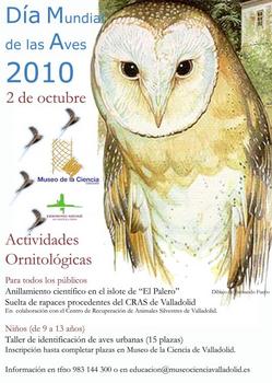 Cartel con las actividades del Día Mundial de las Aves en Valladolid.