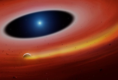 Fragmento planetario orbitando a su estrella./University of Warwick/Mark Garlick.