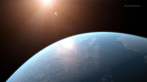 Simulación del exoplaneta GJ 357 d situado dentro del borde exterior de la zona habitable de su estrella. Crédito: NASA's Goddard Space Flight Center/Chris Smith Descargar