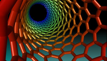 Recreación de un nanotubo de carbono. Foto: UNED