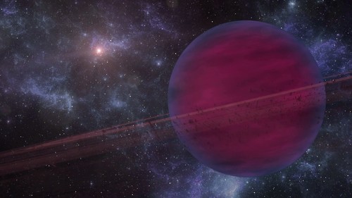 Exoplaneta VHS 1256b con su estrellla enana roja de fondo. Imagen: Gabriel Pérez (SMM, IAC).