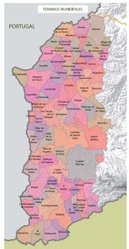 Mapa de los municipios incluidos en el estudio de la biomasa. Imagen: Diputación de Salamanca.