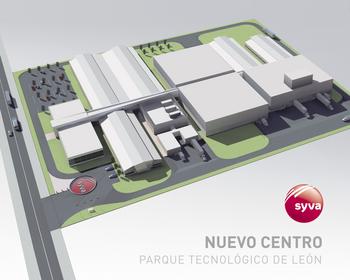 Maqueta de la nueva planta de producción que construye Laboratorios Syva en el Parque Tecnológico de León
