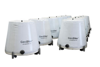 El Geosilex se transporta en envases herméticos de 1.000 kilos. Foto: Geosilex Trenza Metal.