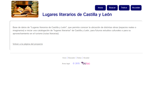 Interfaz de la base de datos de Lugares Literarios de Castilla y León.