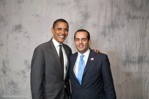 Juan Verde, responsable de The Climate Project Spain; junto con Barack Obama.