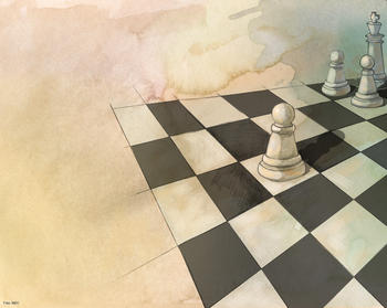 Representación de una partida de ajedrez.