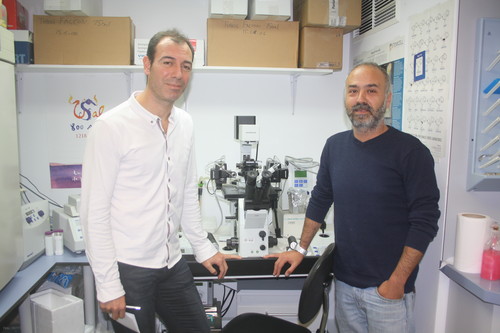 Manuel Sánchez Martín, a la izquierda, e Ignacio García-Tuñón, en un laboratorio del CIC.