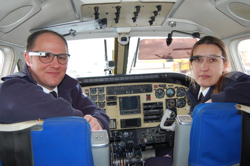 Pilotos con las Google Glass. Foto: Adventia.