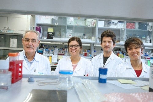 De izda a dcha, el profesor Mariano Sánchez Crespo junto al equipo del estudio integrado por Nieves Fernández García, José Javier Ferández y Carmen Herrero Sánchez.