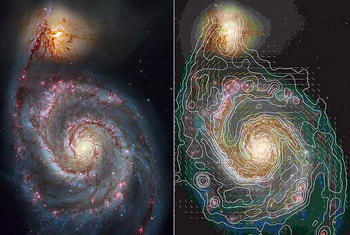 Datos del campo magnético de la Whirlpool Galaxy M51 (FOTO: MPlfR)