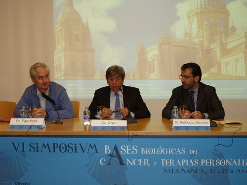 De izquierda a derecha, Atanasio Pandiella, Juan Jesús Cruz y César Rodríguez inauguran el simposio.