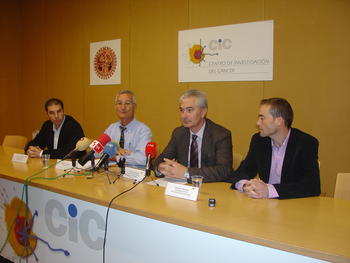 De izquierda a derecha, Juan Carlos Montero, Eugenio Santos, Atanasio Pandiella y Samuel Seoane.