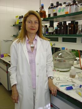 María del Carmen Márquez, en el laboratorio.
