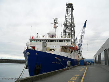 El buque oceanográfico Joides, en Victoria (Canadá).