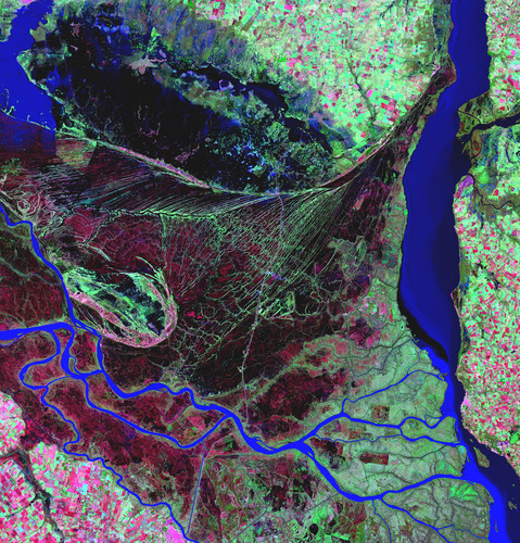 Delta del Río Paraná. Imágenes de Landsat.
