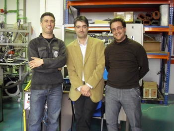 Daniel Sopeña, Alberto Montes y Luis Nieto, miembros del equipo de Cidaut que trabaja en el proyecto.