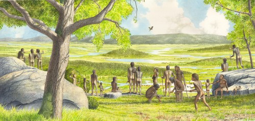 Primeros pobladores europeos. Ilustración: EDUARDO SÁIZ.