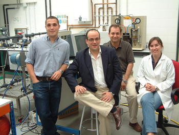 Investigadores del Grupo Uvamox de la Universidad de Valladolid, con sede en la Escuela de Ingenierías Agrarias del Campus de Palencia.