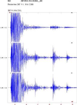 Registro de un terremoto (Imagen: Cicese).