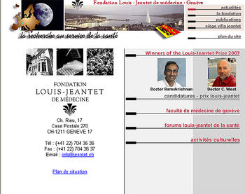 Entrada a la página web de la Fundación Louis-Jeantet